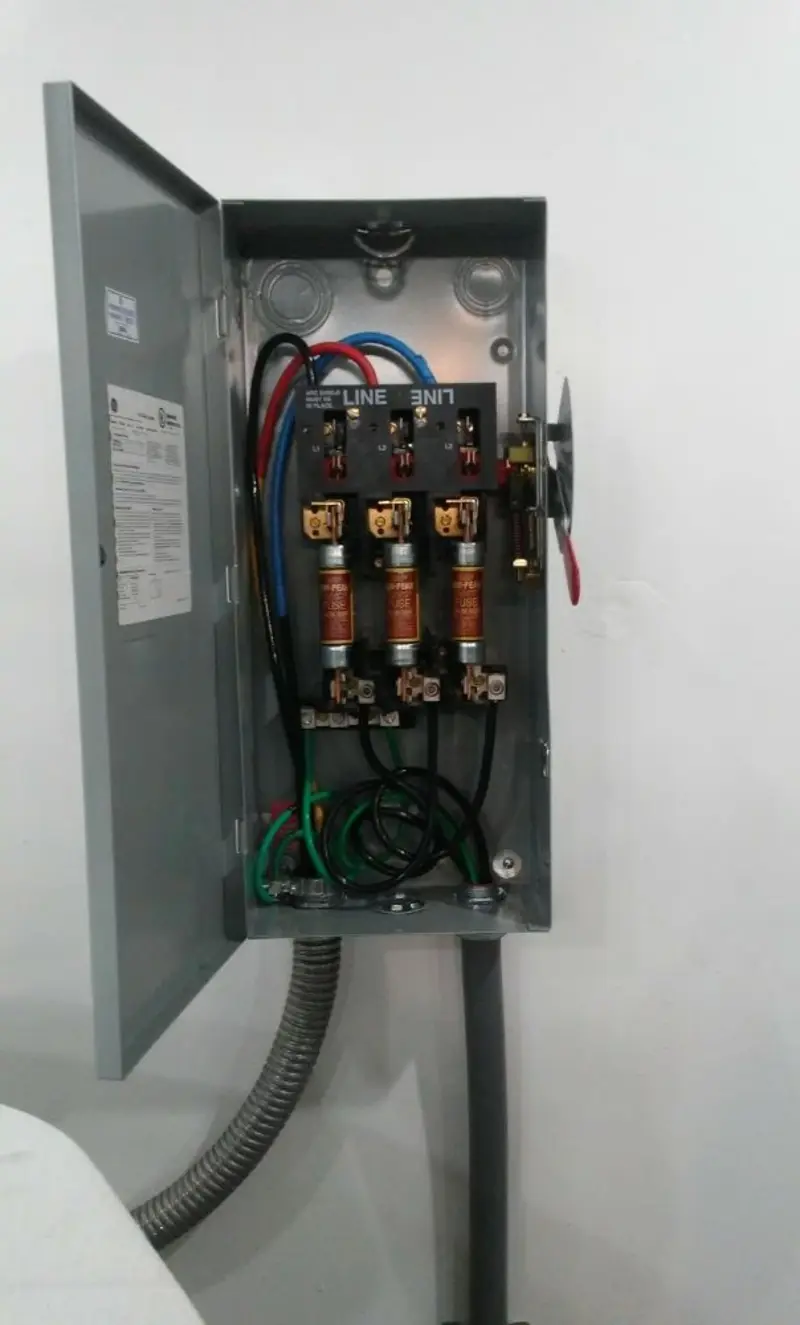 Three-phase disconnect switch installed for Smoke Detector Installation in Dartmouth